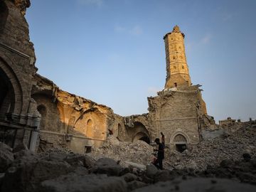 Pembersihan Reruntuhan Masjid Tertua di Gaza