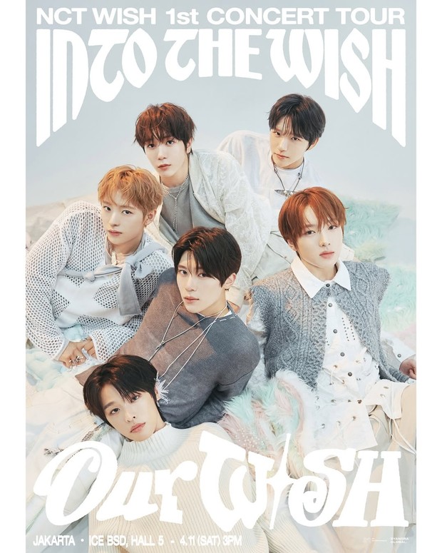 Poster konser NCT WISH di Jakarta/ Foto: instagram.com/dyandraglobal Setelah sukses dengan fancon, NCT WISH akhirnya menggelar tur konser pertama mereka sejak memulai debut pada 2023.