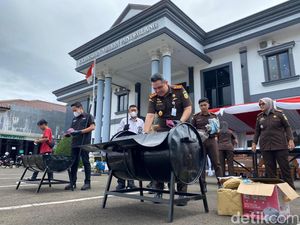 Kejari Pandeglang Musnahkan Barang Bukti Narkoba hingga Uang Palsu