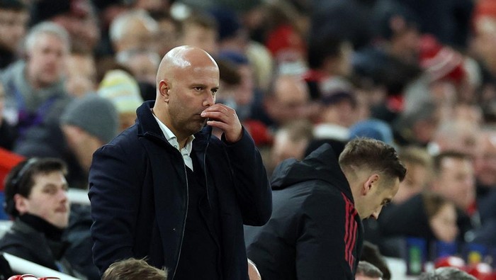 Soccer Football - UEFA Champions League - Liverpool v PSV Eindhoven - Anfield, Liverpool, Britain - November 26, 2025 Liverpool manager Arne Slot reacts REUTERS/Phil Noble