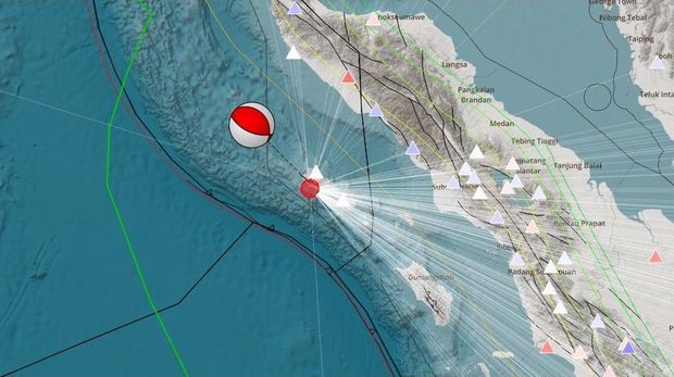 BMKG menyebut gempa M 6,3 di Sinabang, Aceh jenis megathrust karena pusat gempa ada di bidang kontak antarlempeng. (dok BMKG)