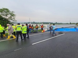 Jalan Tol Tebing Tinggi-Medan Km 41 Amblas, Lalin Dialihkan