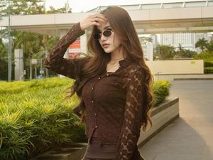 Pesona Mahalini Tampil All-Brown Look