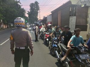 Polisi Kediri Kota Amankan Puluhan Remaja-Motor Saat Razia Balap Liar