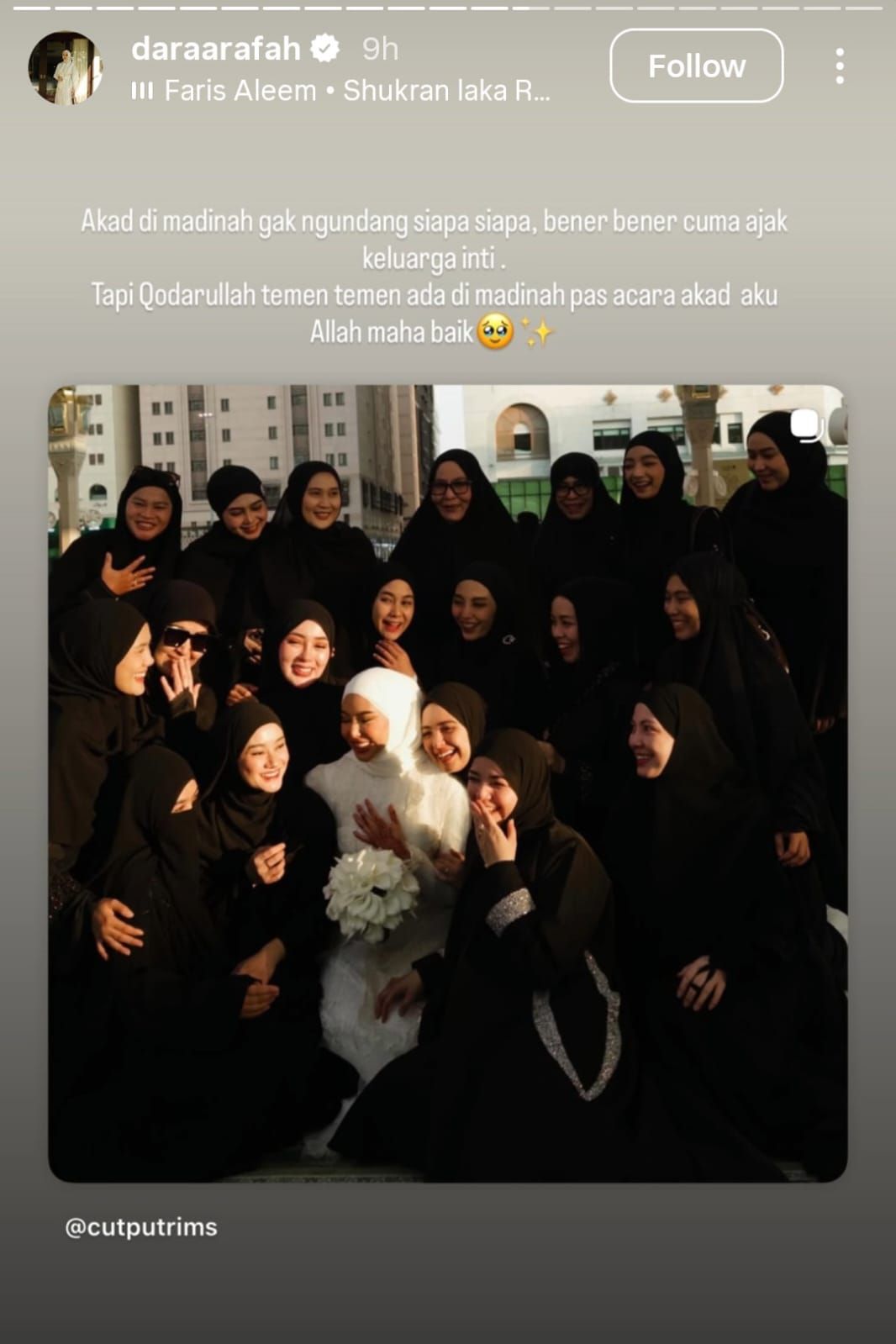 Pernikahan Dara Arafah di Madinah