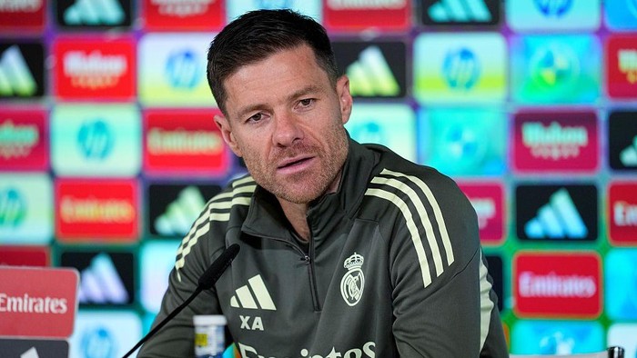 VALDEBEBAS, SPAIN - NOVEMBER 29: Xabi Alonso, head coach of Real Madrid, attends his press conference during the training day of Real Madrid ahead the Spanish League, LaLiga EA Sports, football match against Girona FC at Ciudad Deportiva Real Madrid on November 29, 2025, in Valdebebas, Madrid, Spain. (Photo By Oscar J. Barroso/Europa Press via Getty Images)