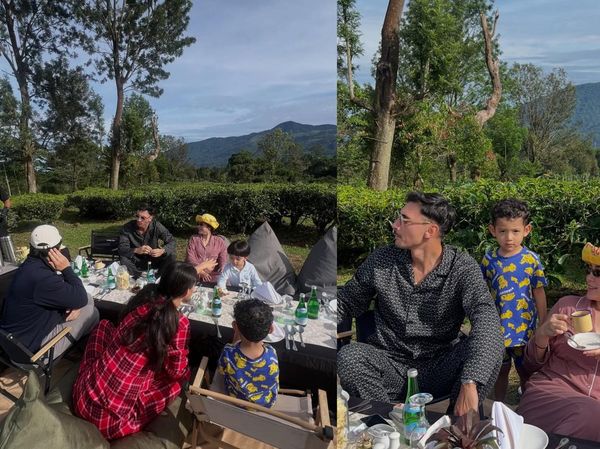 Asyiknya Liburan Jedar ke Puncak, Sarapan di Tengah Kebun Teh