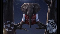 Meme perjuangan Arsenal mempertahankan pucuk klasemen di Inggris dan Eropa. Foto: dok. Internet/X (Twitter)