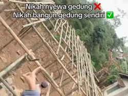 Viral Bukan Sewa, Wanita Jawa Ini Bangun Gedung Nikah Sendiri dari Bambu