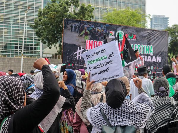 Aksi Satu Kemanusiaan, Dukungan untuk Palestina Menggema di Kedubes AS