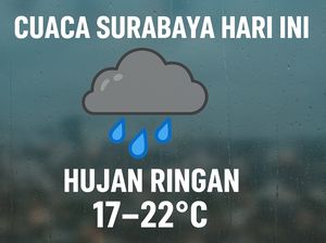 Cuaca Surabaya Hari Ini: Hujan Ringan dengan Suhu Sejuk 17-22 Derajat