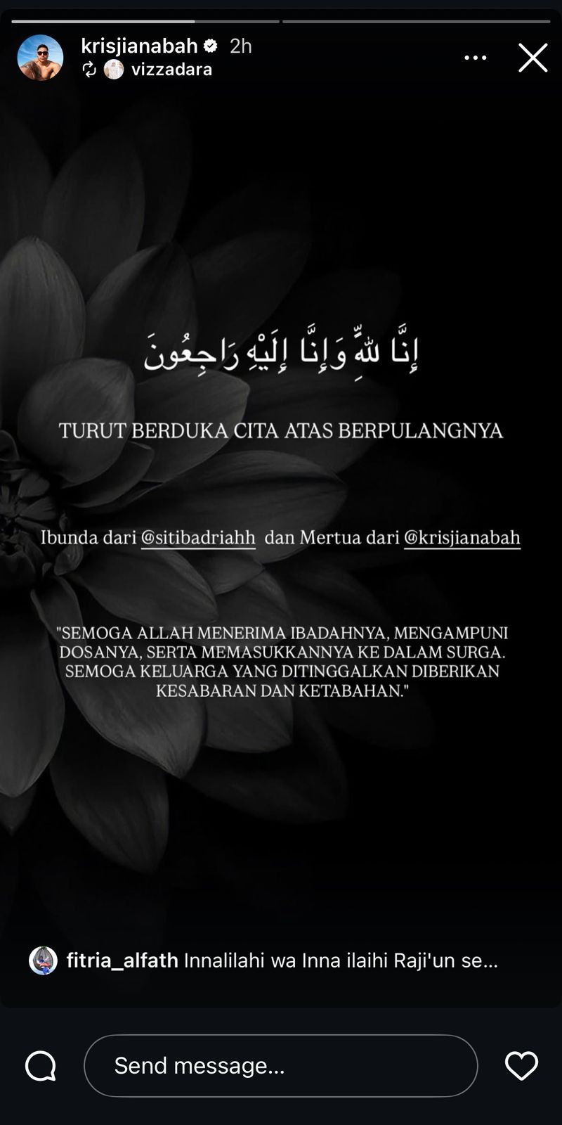 Ibunda Siti Badriah Meninggal Dunia