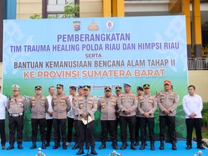 Bantuan Tahap II Polda Riau Meluncur ke Sumbar: Sembako, Tangki Air dan Alat Berat