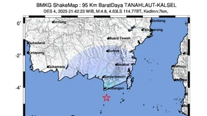 Gempa 4,8 M Getarkan Kalsel, Berpusat di Tanah Laut