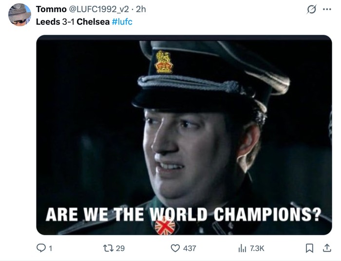 meme chelsea,leeds united vs chesea,liga inggris,premier league,meme sepakbola,meme,chelsea