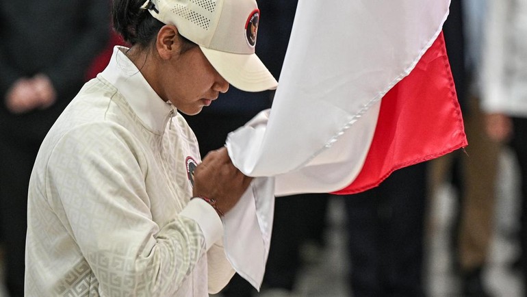 Dengan pasukan lengkap dan semangat tinggi, kontingen Merah Putih siap mengibarkan bendera Indonesia setinggi-tingginya di Thailand pada 9–20 Desember 2025. ANTARA FOTO/Fauzan