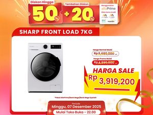 Mesin Cuci Sharp Front Load Harga Miring di Transmart Full Day Sale!