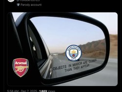 Meme Man City terus merapat ke Arsenal. Foto: dok. Internet/X (Twitter)