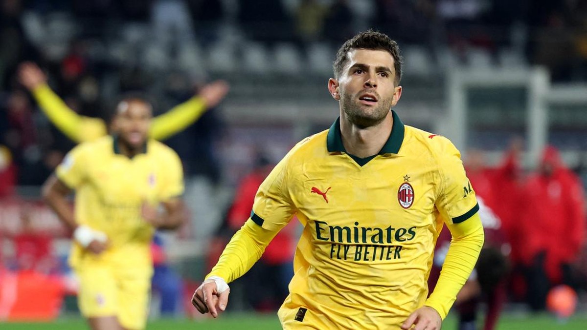 Christian Pulisic jadi pengganti dan cetak dua gol ke gawang Torino. (REUTERS/Claudia Greco)