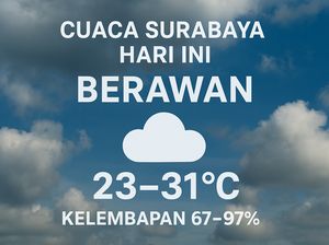 Cuaca Surabaya Hari Ini, Berawan dengan Suhu Sejuk