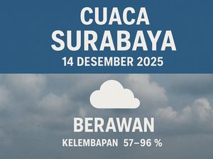 Cuaca Surabaya Hari Ini Berawan dengan Suhu 34 Derajat Celsius