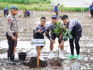 Kapolda Riau Deklarasikan Green Policing Runners, Tanam 100 Pohon Tepi Sungai