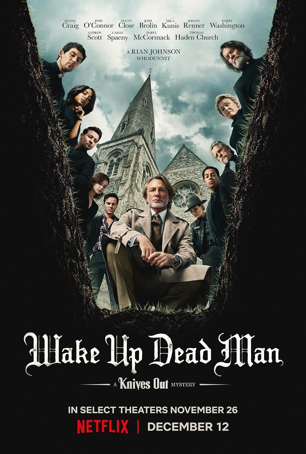 Adegan dalam film Netflix Wake Up Dead Man: A Knives Out Mystery.