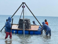 Hexa Reef Jadi Benteng Pantai Pasir Putih Tlangoh dari Abrasi