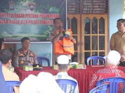 Polres Rohul Edukasi Pertolongan Pertama Bencana, Sasar Wilayah Rawan Banjir