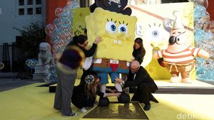 Jejak SpongeBob Terukir di Semen Hollywood
