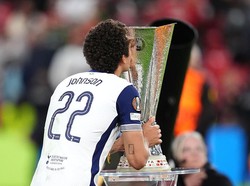 Brennan Johnson musim lalu cetak gol kemenangan Tottenham Hotspur 1-0 atas Manchester United di final Liga Europa. Spurs sudahi puasa trofi selama 17 tahun lamanya! (CameraSport via Getty Images/Rob Newell - CameraSport)