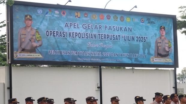 Polres Tangsel menggelar apel Operasi Lilin 2025 dalam rangka pengamanan Nataru 2026