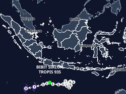 Bibit Siklon Tropis 93S Berpeluang Tinggi Jadi Siklon Tropis! Wilayah Ini Waspada