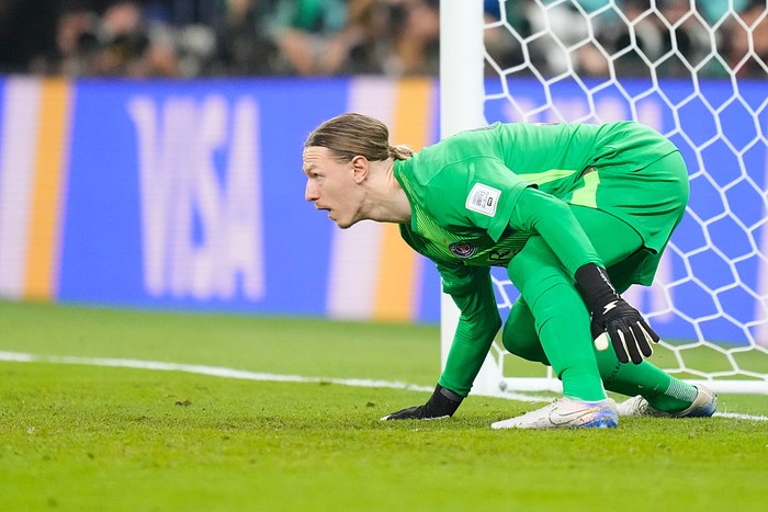 Matvey Safonov goalkeeper of PSG and Russia in action during penalty shottout during FIFA Intercontinental Cup 2025 Final match between Paris Saint-Germain FC and Flamengo at Ahmad Bin Ali Stadium on December 17, 2025 in Doha, Qatar.  (Photo by Jose 