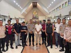 Jelang Natal, Polisi Cek Pengamanan Gereja Katolik Santo Nikodemus di Tangsel