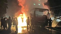 Bus Medan Jaya Terbakar di Sumsel, Seluruh Penumpang Selamat