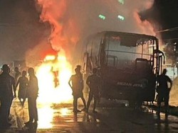 Bus Medan Jaya Terbakar di Sumsel, Seluruh Penumpang Selamat