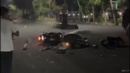 Aksi balap liar yang memakan korban di Jalan Ngurah Rai Jembrana, Sabtu (20/12/2025).