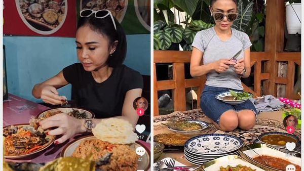 Yuni Shara Asyik Makan Lesehan hingga Cicip Mangut Lele di Jogja