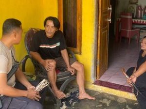 Pria di Lampung Bacok Tetangganya gegara Ditegur Ambil Batu Sungai