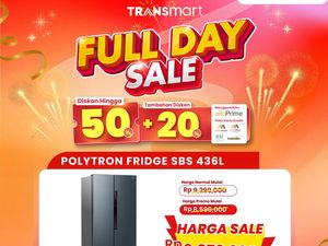 Ada Diskon Gede Kulkas Side by Side Polytron di Transmart Full Day Sale