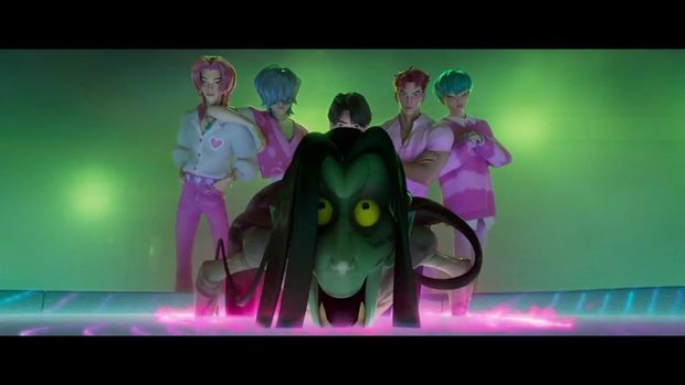 KPOP DEMON HUNTERS - When they aren't selling out stadiums, Kpop superstars Rumi, Mira and Zoey use their secret identities as badass demon hunters to protect their fans from an ever-present supernatural threat. Together, they must face their biggest enemy yet – an irresistible rival boy band of demons in disguise. ©2025 Netflix