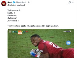 Sesko gagal mengikuti jejak stiker lainnya pekan ini, bahkan Alexander Isak dan Gyokeres saja bisa bikin gol lagi untuk timnya. (Foto: X.com/@PeakSxnti)