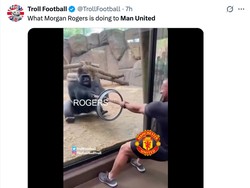Sementara itu, Morgan Rogers benar-benar jadi momok bagi MU tadi malam. (Foto: X.com/@TrollFootball)
