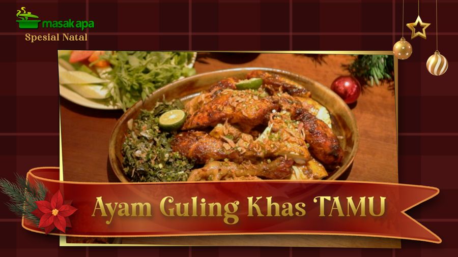 Nikmatnya Ayam Guling Bumbu Bali dengan Daun Singkong Tumbuk