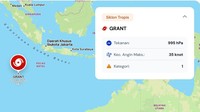 Bibit Siklon 93S Berkembang Jadi Siklon Grant, Posisinya di Selatan Lampung