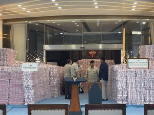 Saat Gedung Bundar Kejagung Hampir Terhalang Gunungan Rp 6,6 Triliun