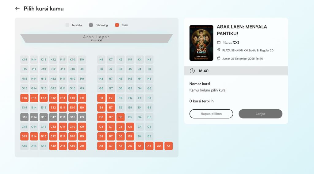 Penjualan tiket Agak Laen Menyala Pantiku pada Jumat (26/12) sore.