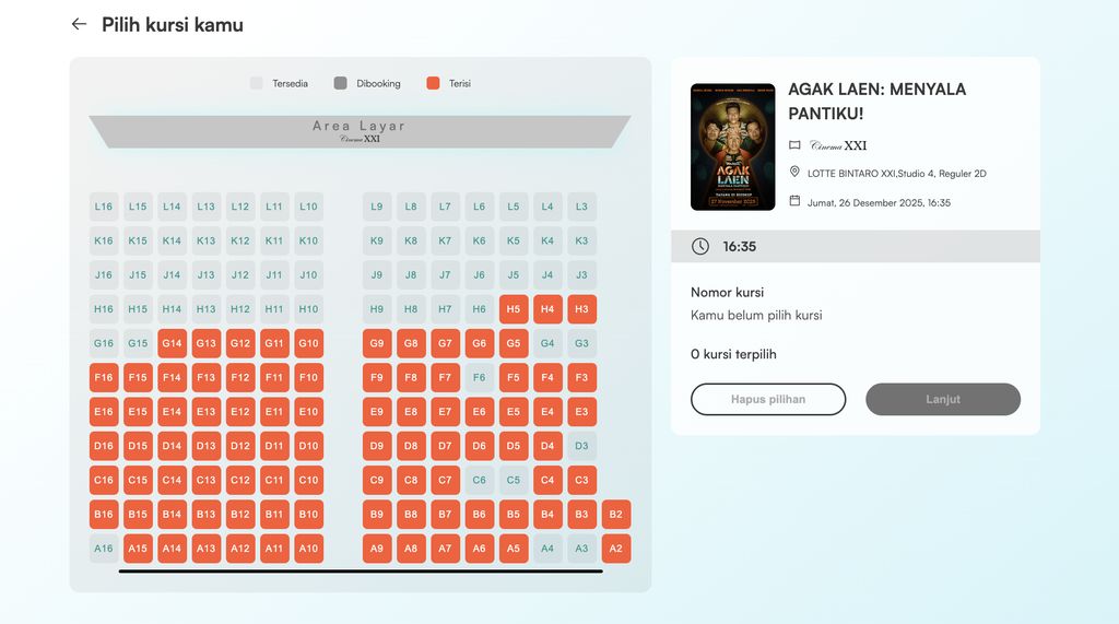 Penjualan tiket Agak Laen Menyala Pantiku pada Jumat (26/12) sore.