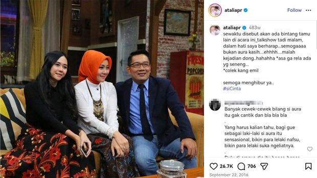 Aura Kasih, Atalia Praratya, dan Ridwan Kamil